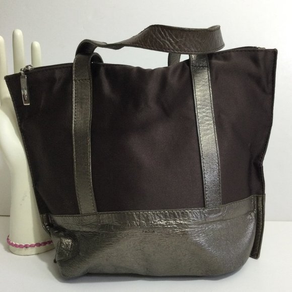 Lamarthe Mini Satin Canvas and Leather Tote - Picture 2 of 5